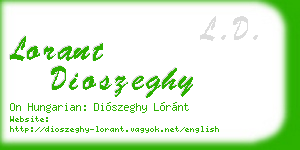 lorant dioszeghy business card
