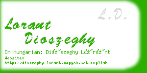lorant dioszeghy business card
